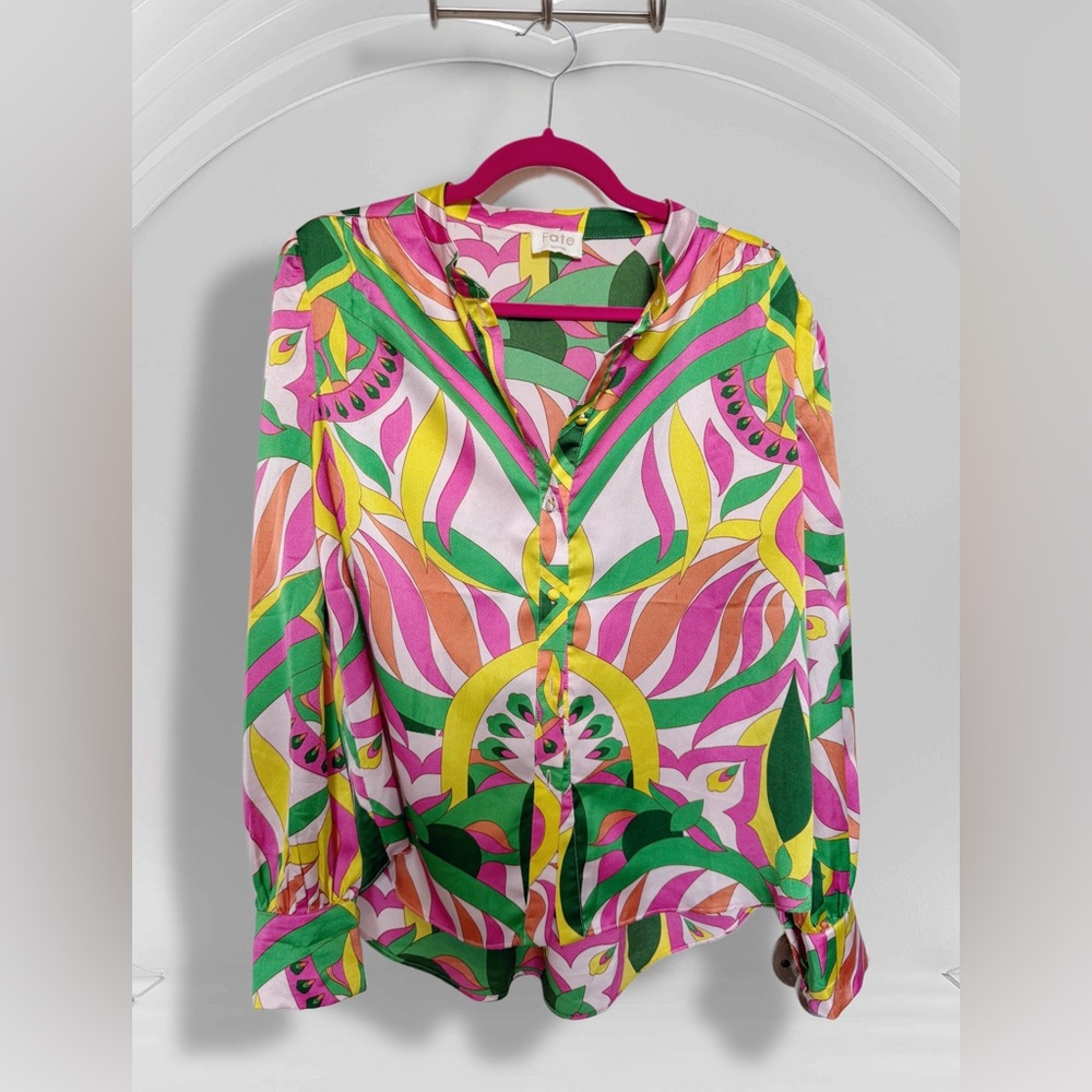 Fate Multicolor Geometric Button Down Shirt
